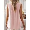 imageFalechay Womens Summer Tops Boho Shirts Crewneck Sleeveless Tank Tops Flowy Lace Hem Casual Blouses Clothing Trendy 2026Light Pink