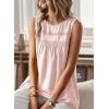 imageFalechay Womens Summer Tops Boho Shirts Crewneck Sleeveless Tank Tops Flowy Lace Hem Casual Blouses Clothing Trendy 2026Light Pink