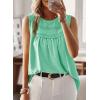 imageFalechay Womens Summer Tops Boho Shirts Crewneck Sleeveless Tank Tops Flowy Lace Hem Casual Blouses Clothing Trendy 2026Light Teal