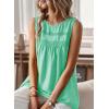 imageFalechay Womens Summer Tops Boho Shirts Crewneck Sleeveless Tank Tops Flowy Lace Hem Casual Blouses Clothing Trendy 2026Light Teal