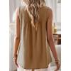 imageFalechay Womens Summer Tops Boho Shirts Crewneck Sleeveless Tank Tops Flowy Lace Hem Casual Blouses Clothing Trendy 2026Mocha