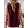 imageFalechay Womens Summer Tops Boho Shirts Crewneck Sleeveless Tank Tops Flowy Lace Hem Casual Blouses Clothing Trendy 2026Mulberry