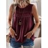 imageFalechay Womens Summer Tops Boho Shirts Crewneck Sleeveless Tank Tops Flowy Lace Hem Casual Blouses Clothing Trendy 2026Mulberry