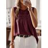 imageFalechay Womens Summer Tops Boho Shirts Crewneck Sleeveless Tank Tops Flowy Lace Hem Casual Blouses Clothing Trendy 2026Mulberry