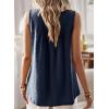 imageFalechay Womens Summer Tops Boho Shirts Crewneck Sleeveless Tank Tops Flowy Lace Hem Casual Blouses Clothing Trendy 2026Navy Blue