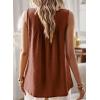 imageFalechay Womens Summer Tops Boho Shirts Crewneck Sleeveless Tank Tops Flowy Lace Hem Casual Blouses Clothing Trendy 2026Orange