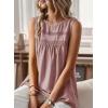imageFalechay Womens Summer Tops Boho Shirts Crewneck Sleeveless Tank Tops Flowy Lace Hem Casual Blouses Clothing Trendy 2026Pink