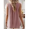 imageFalechay Womens Summer Tops Boho Shirts Crewneck Sleeveless Tank Tops Flowy Lace Hem Casual Blouses Clothing Trendy 2026Pink