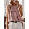 imageFalechay Womens Summer Tops Boho Shirts Crewneck Sleeveless Tank Tops Flowy Lace Hem Casual Blouses Clothing Trendy 2026Pink