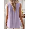 imageFalechay Womens Summer Tops Boho Shirts Crewneck Sleeveless Tank Tops Flowy Lace Hem Casual Blouses Clothing Trendy 2026Purple