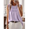 imageFalechay Womens Summer Tops Boho Shirts Crewneck Sleeveless Tank Tops Flowy Lace Hem Casual Blouses Clothing Trendy 2026Purple