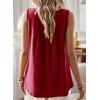 imageFalechay Womens Summer Tops Boho Shirts Crewneck Sleeveless Tank Tops Flowy Lace Hem Casual Blouses Clothing Trendy 2026Red