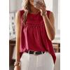 imageFalechay Womens Summer Tops Boho Shirts Crewneck Sleeveless Tank Tops Flowy Lace Hem Casual Blouses Clothing Trendy 2026Red