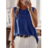 imageFalechay Womens Summer Tops Boho Shirts Crewneck Sleeveless Tank Tops Flowy Lace Hem Casual Blouses Clothing Trendy 2026Royal Blue