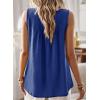 imageFalechay Womens Summer Tops Boho Shirts Crewneck Sleeveless Tank Tops Flowy Lace Hem Casual Blouses Clothing Trendy 2026Royal Blue