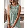 imageFalechay Womens Summer Tops Boho Shirts Crewneck Sleeveless Tank Tops Flowy Lace Hem Casual Blouses Clothing Trendy 2026Sage Green