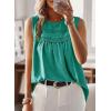 imageFalechay Womens Summer Tops Boho Shirts Crewneck Sleeveless Tank Tops Flowy Lace Hem Casual Blouses Clothing Trendy 2026Turquoise