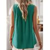 imageFalechay Womens Summer Tops Boho Shirts Crewneck Sleeveless Tank Tops Flowy Lace Hem Casual Blouses Clothing Trendy 2026Turquoise