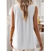 imageFalechay Womens Summer Tops Boho Shirts Crewneck Sleeveless Tank Tops Flowy Lace Hem Casual Blouses Clothing Trendy 2026White