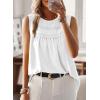 imageFalechay Womens Summer Tops Boho Shirts Crewneck Sleeveless Tank Tops Flowy Lace Hem Casual Blouses Clothing Trendy 2026White