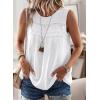 imageFalechay Womens Summer Tops Boho Shirts Crewneck Sleeveless Tank Tops Flowy Lace Hem Casual Blouses Clothing Trendy 2026White