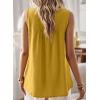 imageFalechay Womens Summer Tops Boho Shirts Crewneck Sleeveless Tank Tops Flowy Lace Hem Casual Blouses Clothing Trendy 2026Yellow