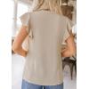 imageFalechay Womens Summer Tops Ruffle Cap Sleeve Henley Blouses Button Front Pintuck Pleated Tunic Boho Casual Trendy ShirtsApricot