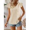 imageFalechay Womens Tops Flowy Ruffle Short Sleeve Blouses for Women V Neck Boho Cute Babydoll Summer Casual ShirtsApricot