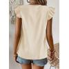 imageFalechay Womens Tops Flowy Ruffle Short Sleeve Blouses for Women V Neck Boho Cute Babydoll Summer Casual ShirtsApricot