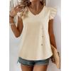 imageFalechay Womens Tops Flowy Ruffle Short Sleeve Blouses for Women V Neck Boho Cute Babydoll Summer Casual ShirtsApricot1