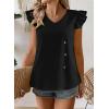 imageFalechay Womens Tops Flowy Ruffle Short Sleeve Blouses for Women V Neck Boho Cute Babydoll Summer Casual ShirtsBlack1