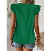imageFalechay Womens Tops Flowy Ruffle Short Sleeve Blouses for Women V Neck Boho Cute Babydoll Summer Casual ShirtsGreen
