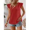 imageFalechay Womens Tops Flowy Ruffle Short Sleeve Blouses for Women V Neck Boho Cute Babydoll Summer Casual ShirtsRed
