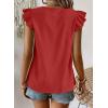 imageFalechay Womens Tops Flowy Ruffle Short Sleeve Blouses for Women V Neck Boho Cute Babydoll Summer Casual ShirtsRed