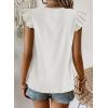 imageFalechay Womens Tops Flowy Ruffle Short Sleeve Blouses for Women V Neck Boho Cute Babydoll Summer Casual ShirtsWhite