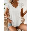 imageFalechay Womens Tops Flowy Ruffle Short Sleeve Blouses for Women V Neck Boho Cute Babydoll Summer Casual ShirtsWhite1
