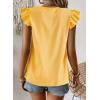 imageFalechay Womens Tops Flowy Ruffle Short Sleeve Blouses for Women V Neck Boho Cute Babydoll Summer Casual ShirtsYellow