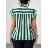imageFalechay Womens Vertical Striped Tie Neck Blouses Ruffle Cap Sleeve Summer Work Tops Dressy Casual Elegant Business ShirtsGreen White