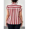imageFalechay Womens Vertical Striped Tie Neck Blouses Ruffle Cap Sleeve Summer Work Tops Dressy Casual Elegant Business ShirtsRed White