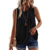 imageFalechay Womens Summer Tops Boho Shirts Crewneck Sleeveless Tank Tops Flowy Lace Hem Casual Blouses Clothing Trendy 2026Black