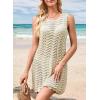 imageFalechay Beach Cover Ups for Women Bathing Suit Cover Up Crochet Swimsuit Bikini Coverup 2025 Summer Sleeveless DressesApricot
