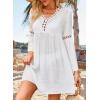 imageFalechay Beach Cover Ups for Women Bathing Suit Cover Up Crochet Swimsuit Bikini Coverup 2025 Summer Sleeveless DressesWhite