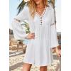 imageFalechay Beach Cover Ups for Women Bathing Suit Cover Up Crochet Swimsuit Bikini Coverup 2025 Summer Sleeveless DressesWhite