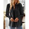 imageFalechay Boho Tops for Women V Neck Blouses Flowy Swiss Dot Dressy Casual Lace Womens Long Sleeve Shirts Trendy 2026Black