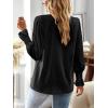 imageFalechay Boho Tops for Women V Neck Blouses Flowy Swiss Dot Dressy Casual Lace Womens Long Sleeve Shirts Trendy 2026Black