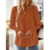 imageFalechay Boho Tops for Women V Neck Blouses Flowy Swiss Dot Dressy Casual Lace Womens Long Sleeve Shirts Trendy 2026Caramel