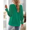 imageFalechay Boho Tops for Women V Neck Blouses Flowy Swiss Dot Dressy Casual Lace Womens Long Sleeve Shirts Trendy 2026Clover Green