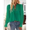 imageFalechay Boho Tops for Women V Neck Blouses Flowy Swiss Dot Dressy Casual Lace Womens Long Sleeve Shirts Trendy 2026Clover Green