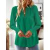 imageFalechay Boho Tops for Women V Neck Blouses Flowy Swiss Dot Dressy Casual Lace Womens Long Sleeve Shirts Trendy 2026Clover Green