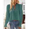 imageFalechay Boho Tops for Women V Neck Blouses Flowy Swiss Dot Dressy Casual Lace Womens Long Sleeve Shirts Trendy 2026Cyan